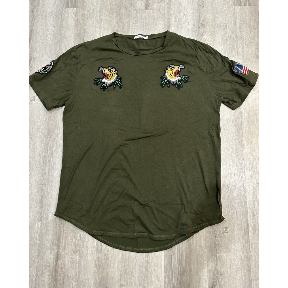 Reason Brand T-shirt Green Tigers Eagle Seal American Flag Military Men's XXL